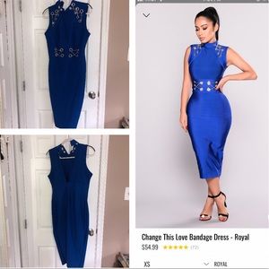 Fashion Nova Royal Blue Chain Dress